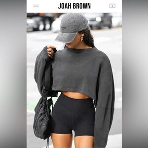 Joah brown slouchy crop long sleeve